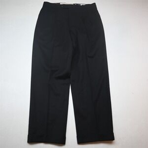 Vtg Riviera 33x32 Black 100% Wool Pleated Cuffed High Waist Baggy Dress Pants
